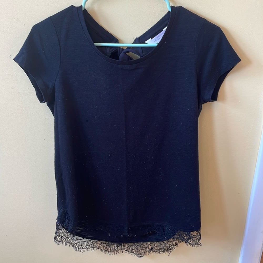 Black shirt with bow in back